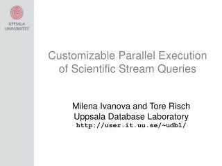 Customizable Parallel Execution of Scientific Stream Queries