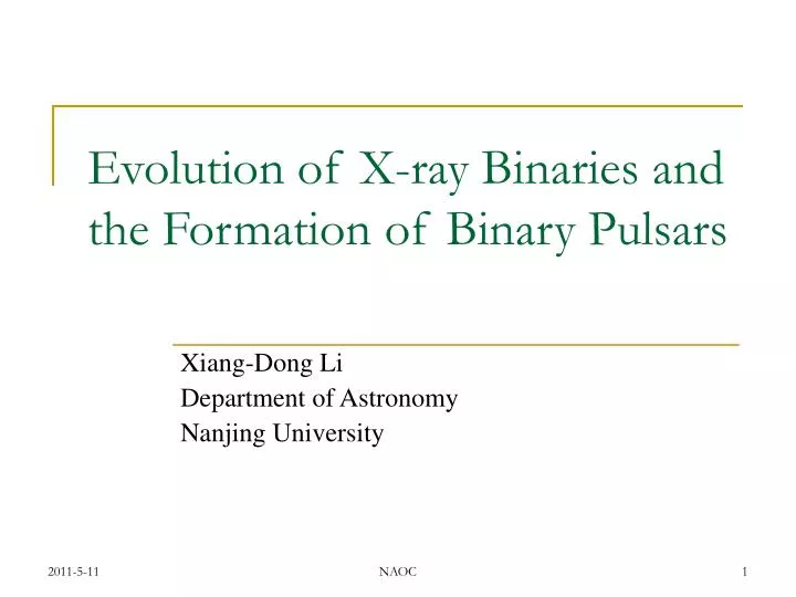 evolution of x ray binaries and the formation of binary pulsars