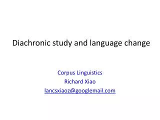 Diachronic study and language change