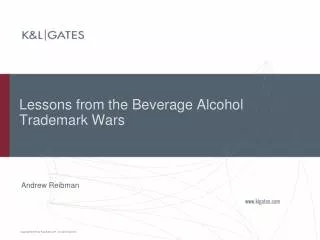 Lessons from the Beverage Alcohol Trademark Wars