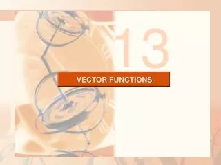 VECTOR FUNCTIONS