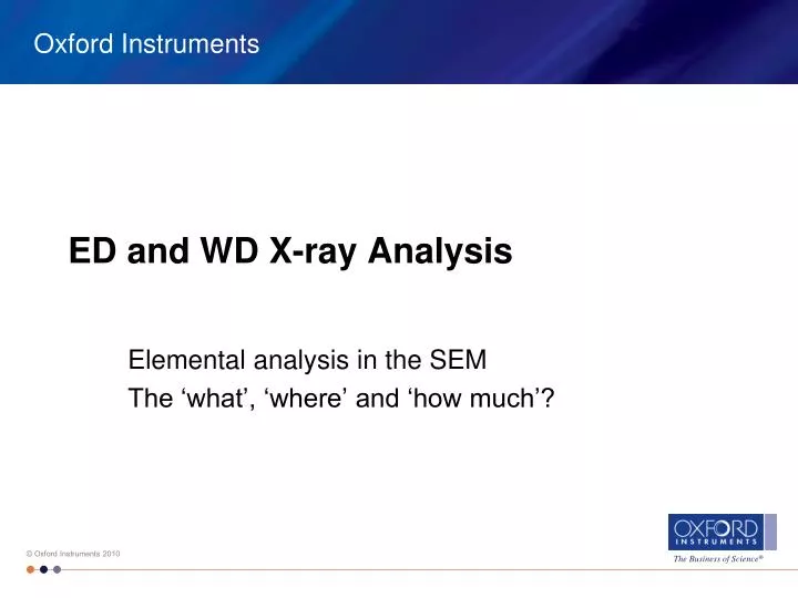 ed and wd x ray analysis