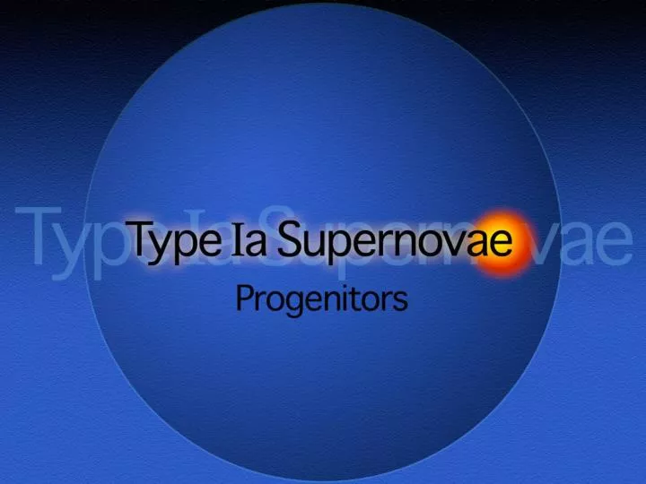 type ia supernovae progenitors