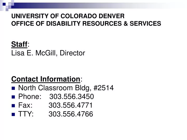 university of colorado denver office of disability resources services