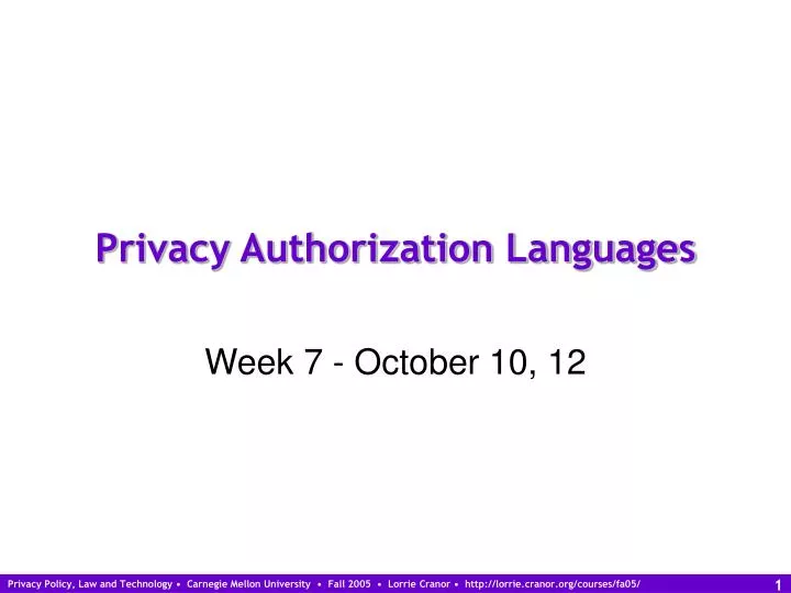 privacy authorization languages