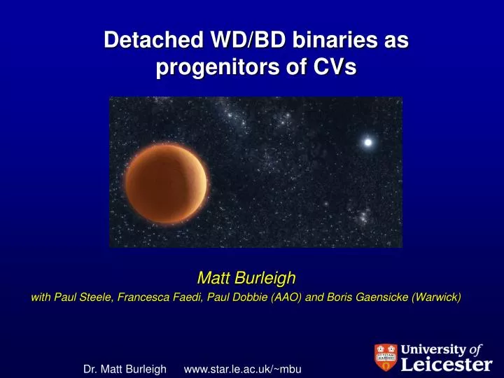 detached wd bd binaries as progenitors of cvs