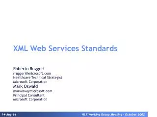 XML Web Services Standards