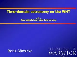 Time-domain astronomy on the WHT
