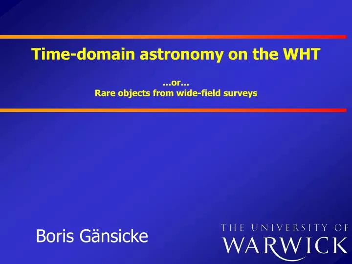 time domain astronomy on the wht
