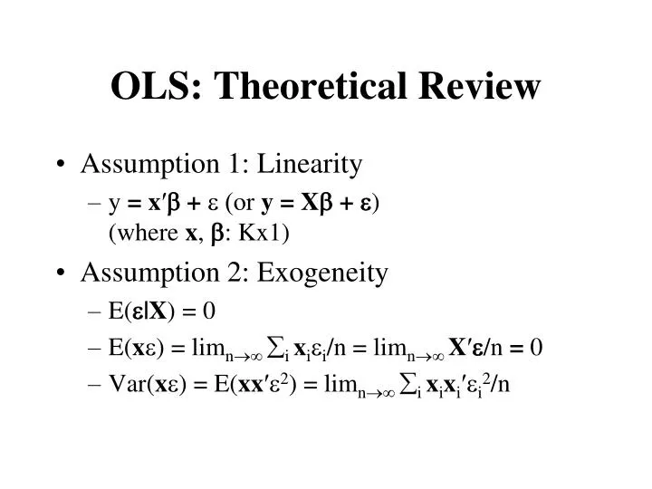 ols theoretical review