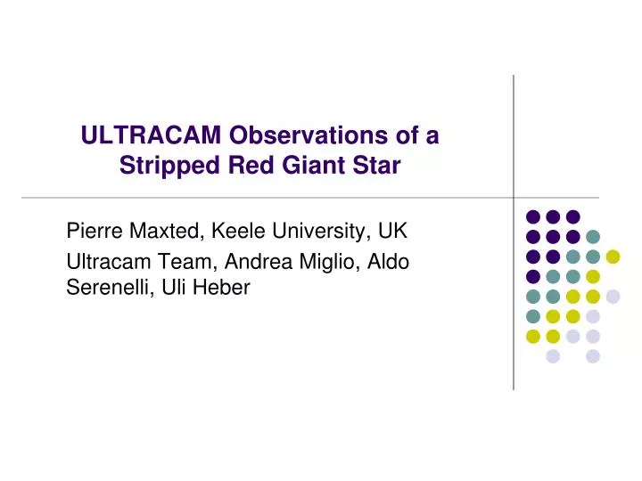 ultracam observations of a stripped red giant star