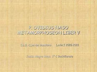 p ovidius naso metamorphoseon liber v