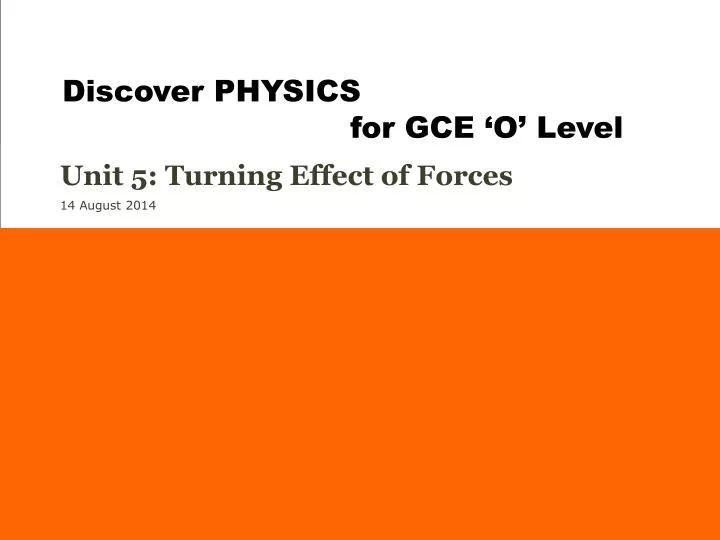 unit 5 turning effect of forces