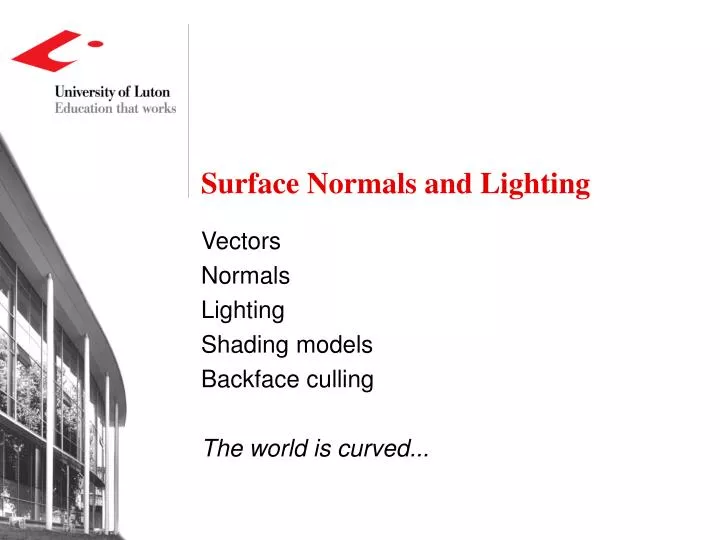 surface normals and lighting