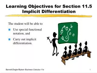 learning objectives for section 11 5 implicit differentiation