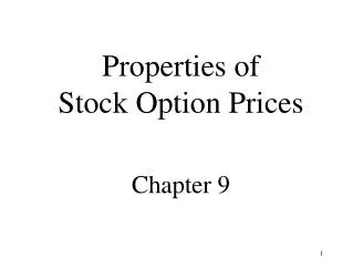 Properties of Stock Option Prices Chapter 9