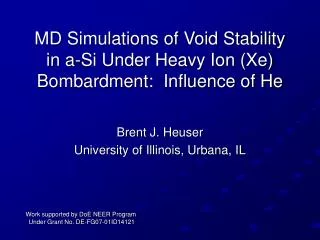 MD Simulations of Void Stability in a-Si Under Heavy Ion (Xe) Bombardment: Influence of He