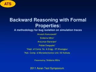 Backward Reasoning with Formal Properties: A methodology for bug isolation on simulation traces