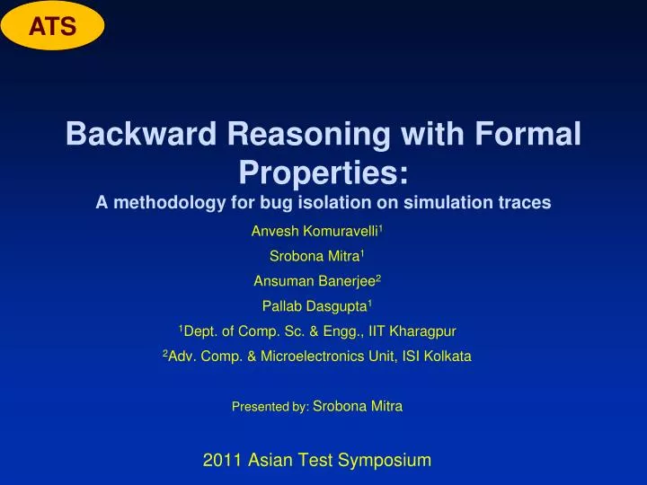 backward reasoning with formal properties a methodology for bug isolation on simulation traces