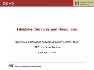 FileMaker Services and Resources