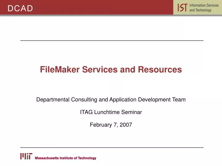 filemaker services and resources