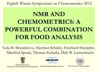 NMR AND CHEMOMETRICS: A POWERFUL COMBINATION FOR FOOD ANALYSIS