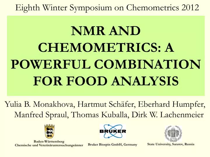 nmr and chemometrics a powerful combination for food analysis