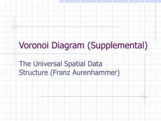 Voronoi Diagram (Supplemental)