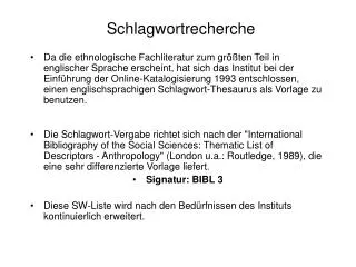 schlagwortrecherche
