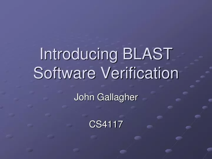 introducing blast software verification
