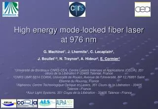 High energy mode-locked fiber laser at 976 nm