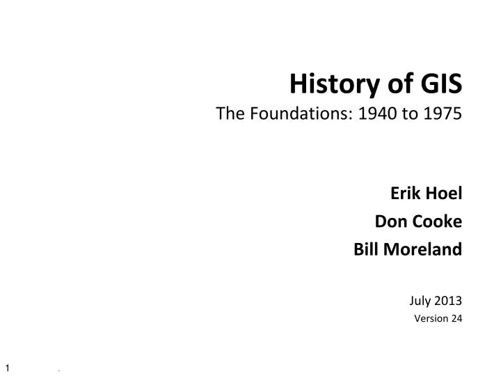 history of gis the foundations 1940 to 1975