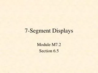 7-Segment Displays