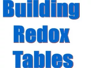 Building Redox Tables
