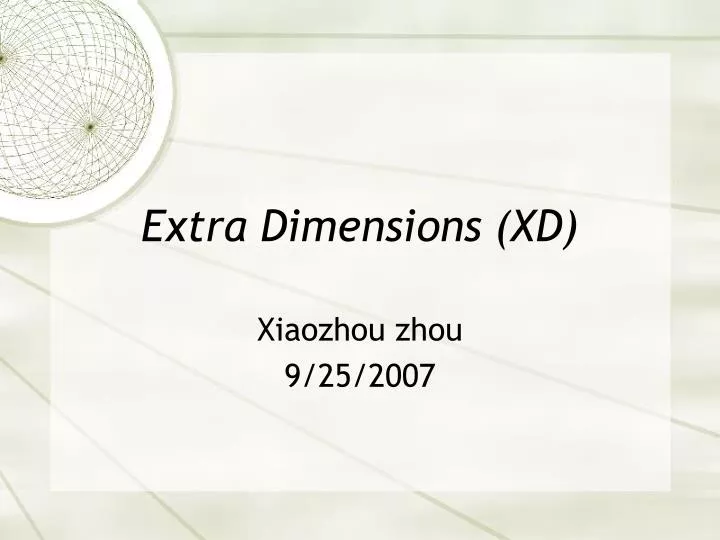 extra dimensions xd