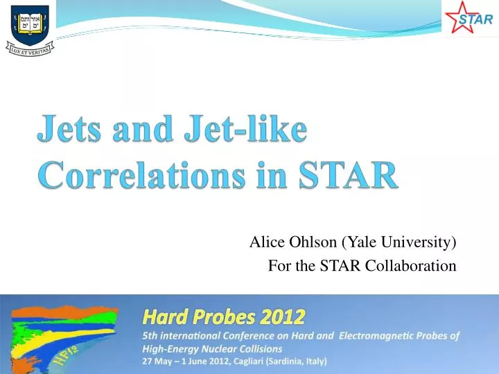 jets and jet like correlations in star