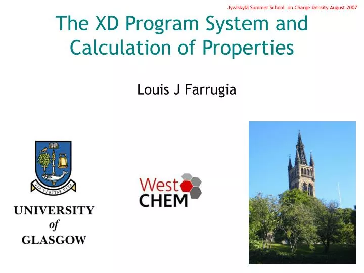 the xd program system and calculation of properties