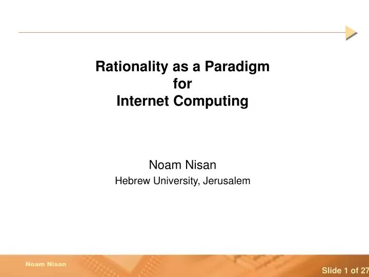 rationality as a paradigm for internet computing