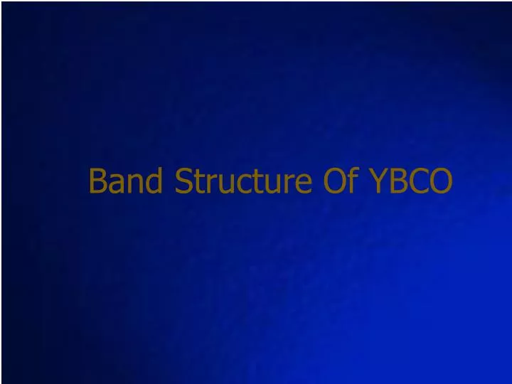 band structure of ybco