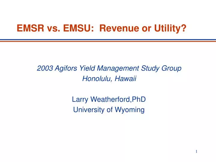 emsr vs emsu revenue or utility
