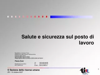 salute e sicurezza sul posto di lavoro