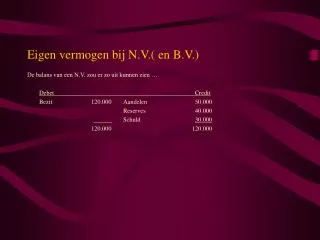 eigen vermogen bij n v en b v