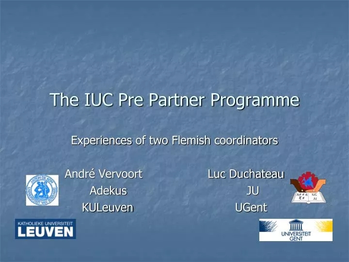 the iuc pre partner programme