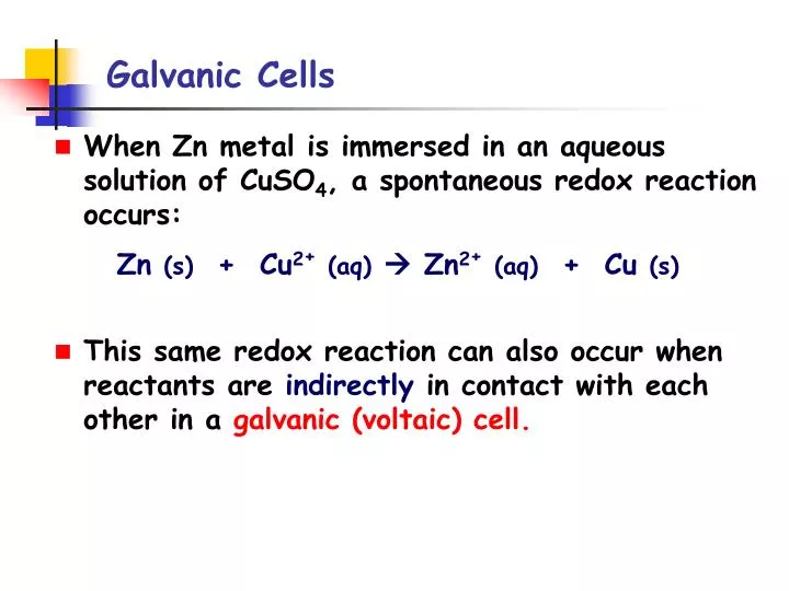 galvanic cells