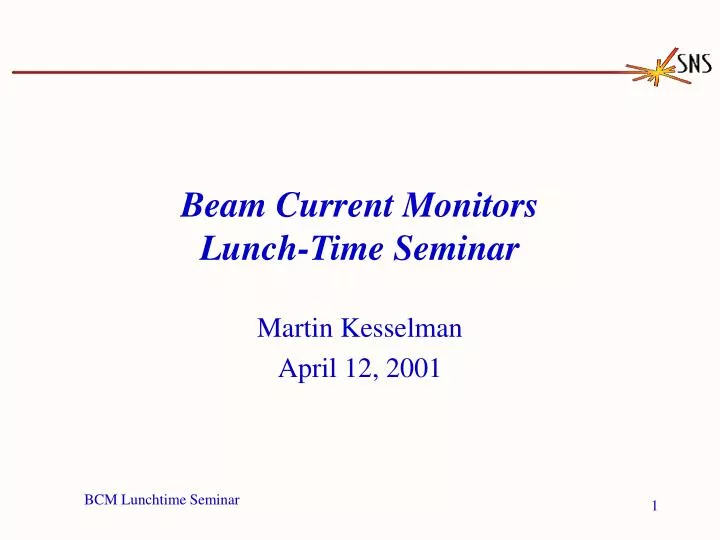 beam current monitors lunch time seminar