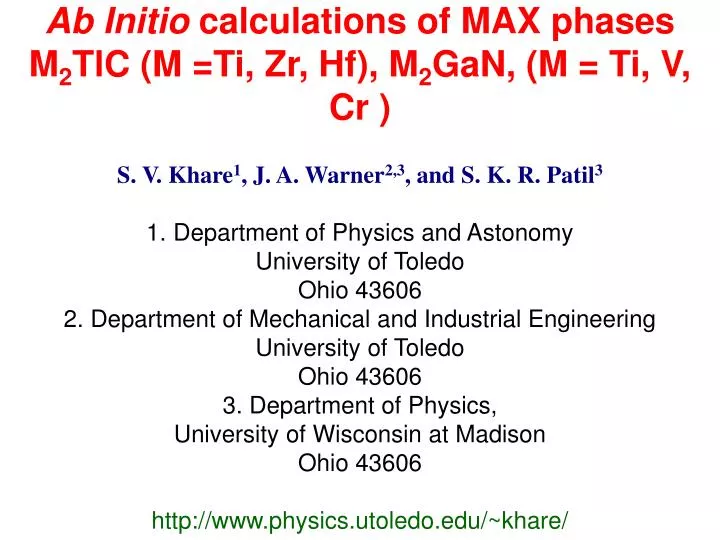 ab initio calculations of max phases m 2 tlc m ti zr hf m 2 gan m ti v cr
