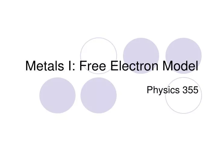 metals i free electron model