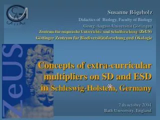 Concepts of extra-curricular multipliers on SD and ESD in Schleswig-Holstein, Germany