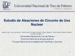 Estudio de Aleaciones de Circonio de Uso Nuclear - slide 1