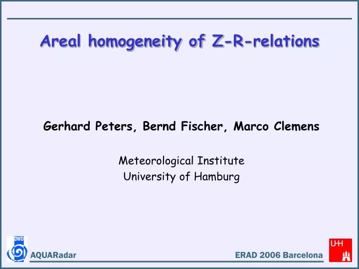 areal homogeneity of z r relations